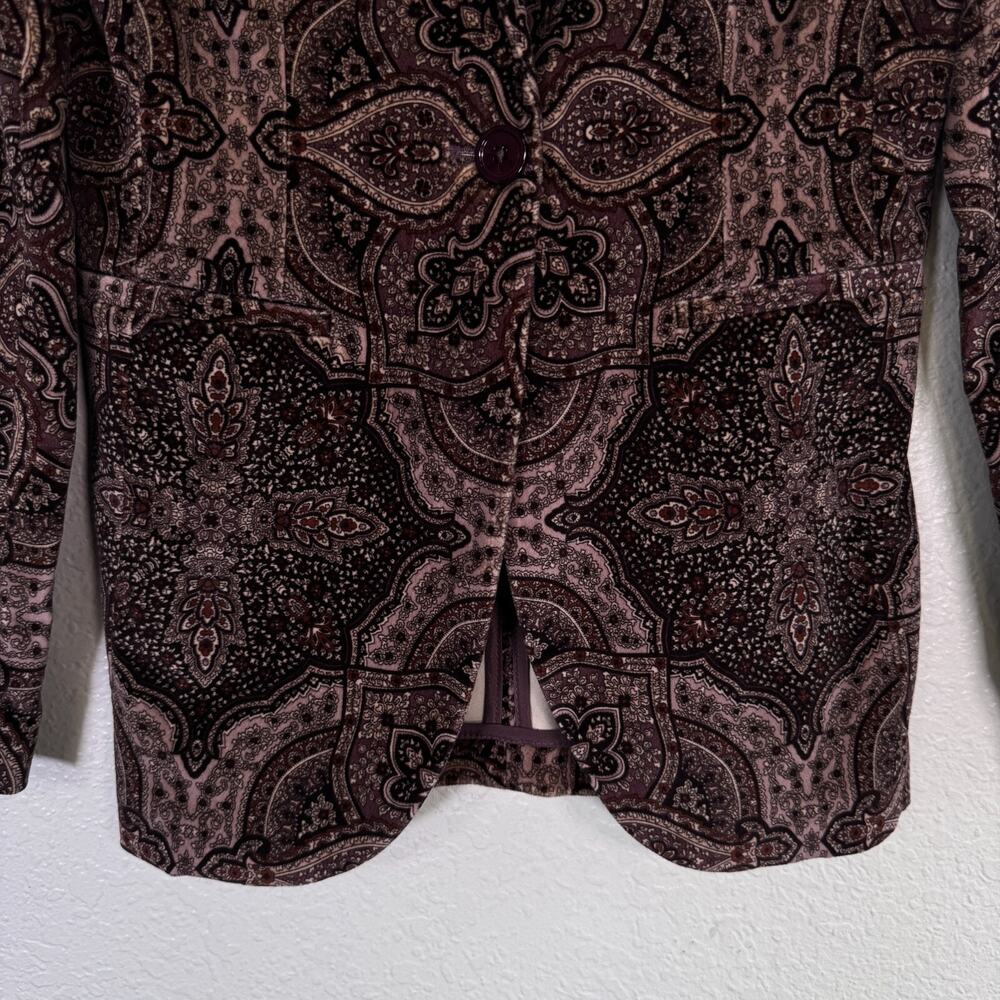 Circolo 1901 Blazer Jacket Women 40 IT Velvet Paisley Floral Preppy Classic 4 US - Picture 7 of 14